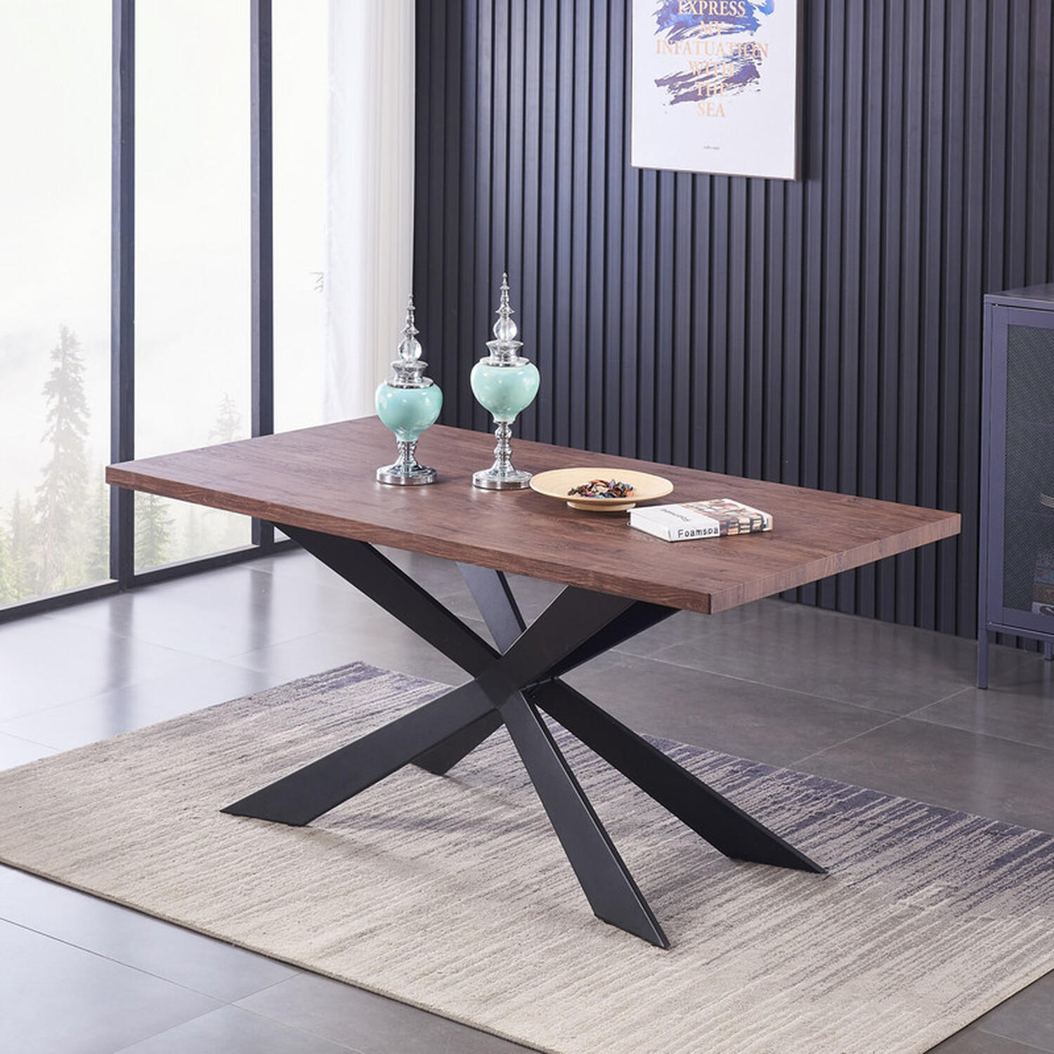 Windsor Duke Dining Set - Walnut Black
