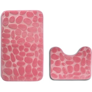 Memory Foam Soft Bath Mat Set 2 Piece Bathroom Contour Rug
