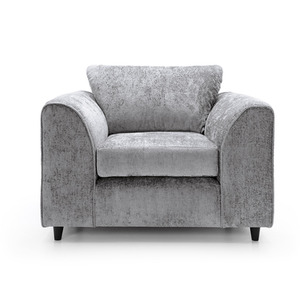 Light Grey Harriet Crushed Chenille Armchair Chair shot 5131061