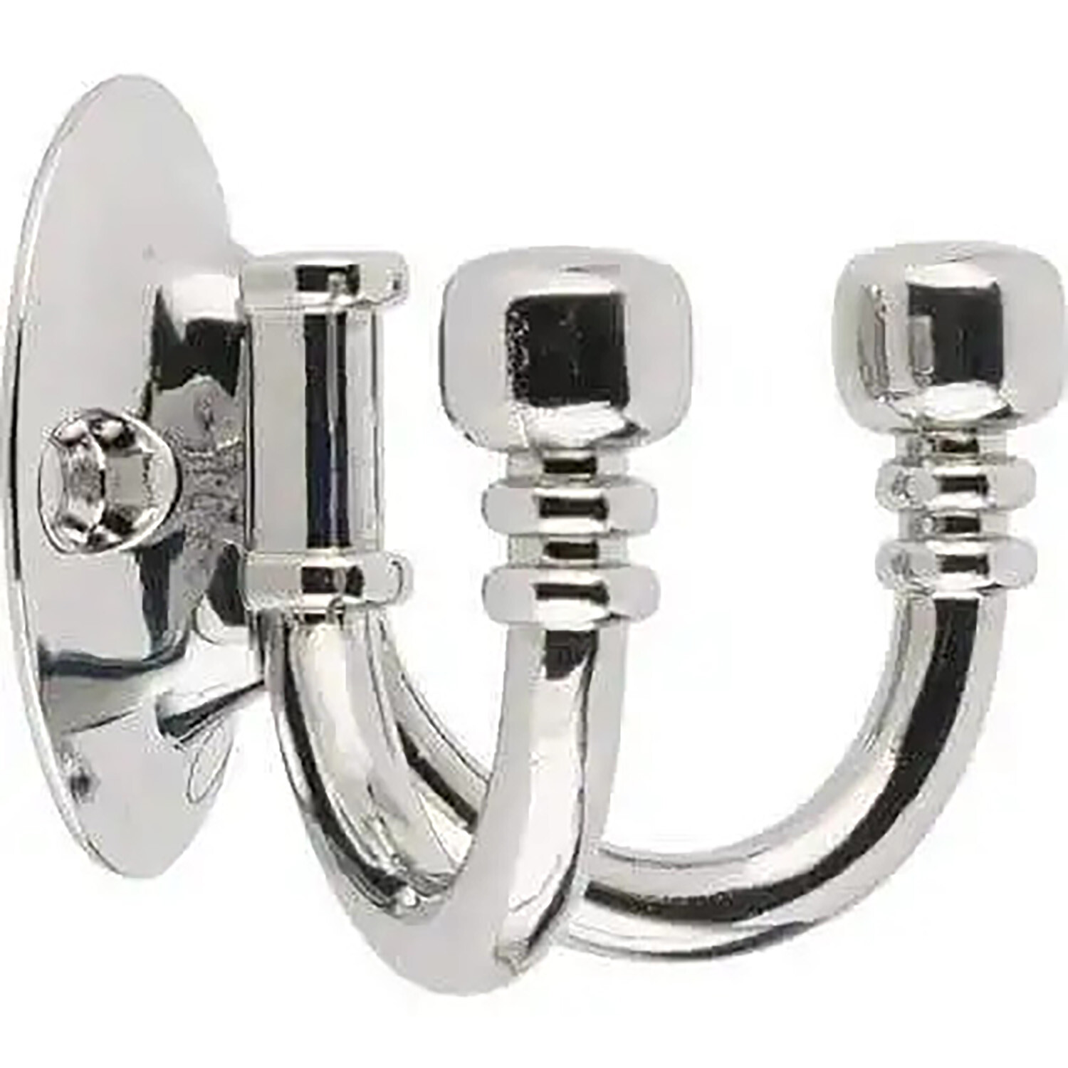 Ball End Double U Shape Robe Hook - Polished Chrome