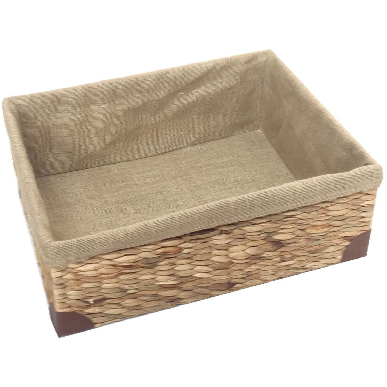 Image of Woven Water Hyacinth Rectangle Storage Basket&hellip;