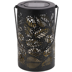Metal Solar Hollow Garden Leaf pattern Lamp