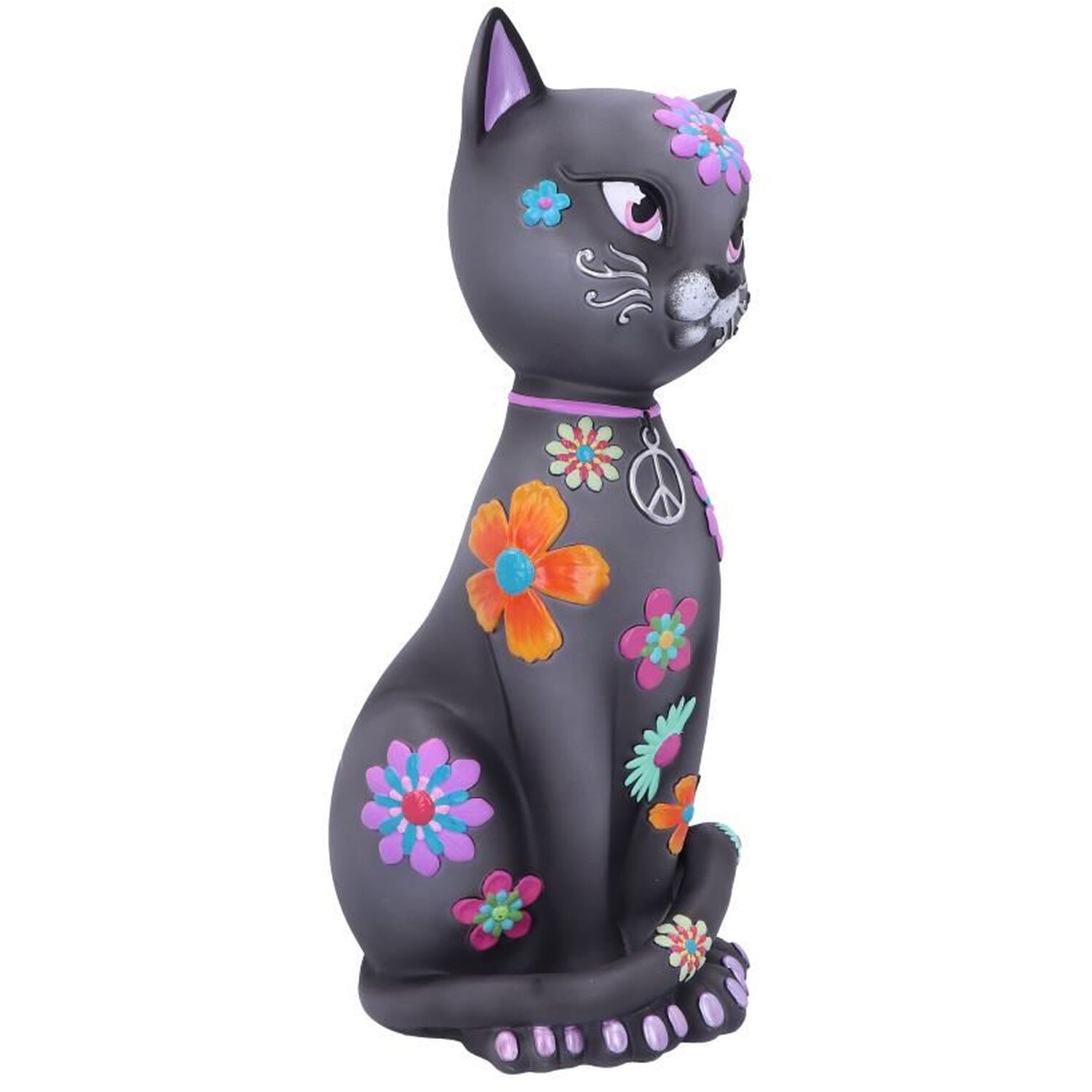 Hippy Kitty Black Cat Ornament 26cm