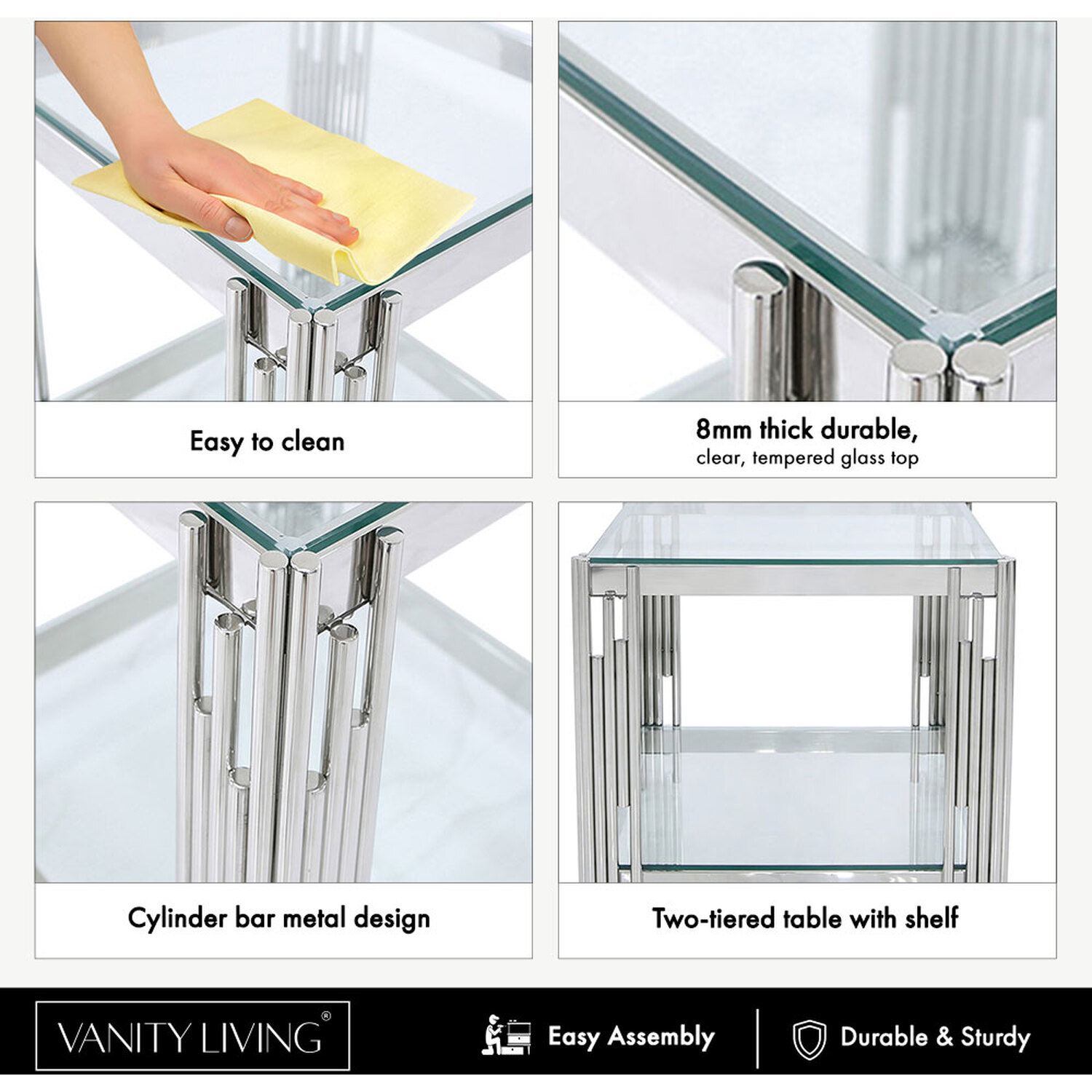 Sofa Side Table For Living Room - Shinny