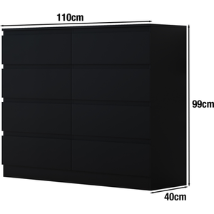 FWSTYLE 8 Deep Drawer Scratch Resistant Chest Of Drawers Matt Finish