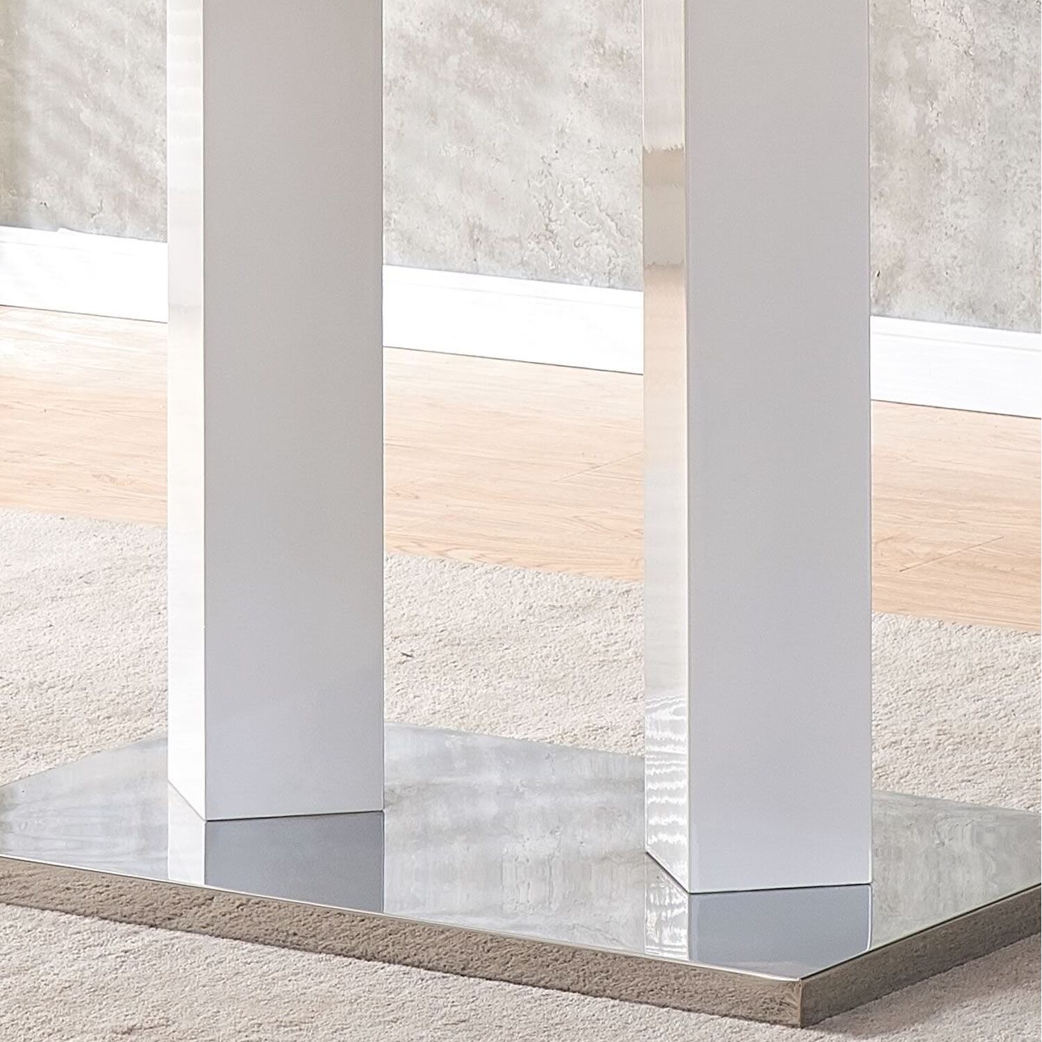 Frias High Gloss Modern Dining Table - White
