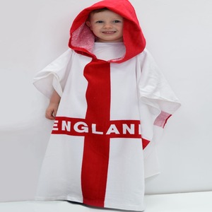 England St Georges Hooded Cotton Beach Towel