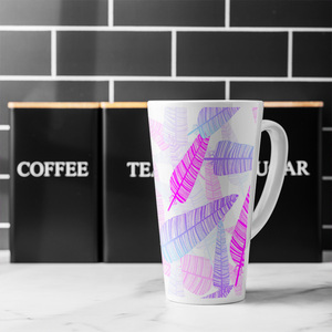 Purple Feathers Latte Mug