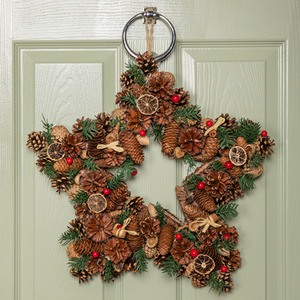 Winter Spice Star Hanging Christmas Wreath