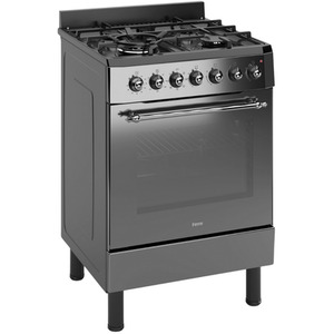 60cm Freestanding Dual Fuel Cooker- Wok Burner Anthracite Retro