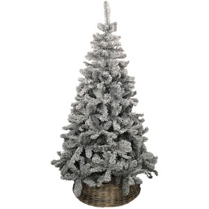 8ft Flocked Snowy Imperial Pine Hinged Christmas Trees