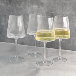 Pack of 4 Anya Ribbed Wine Glass
