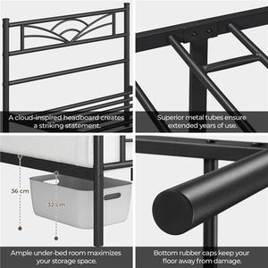 Black / Single Metal Bed Frame with Cloud Design shot 7278656