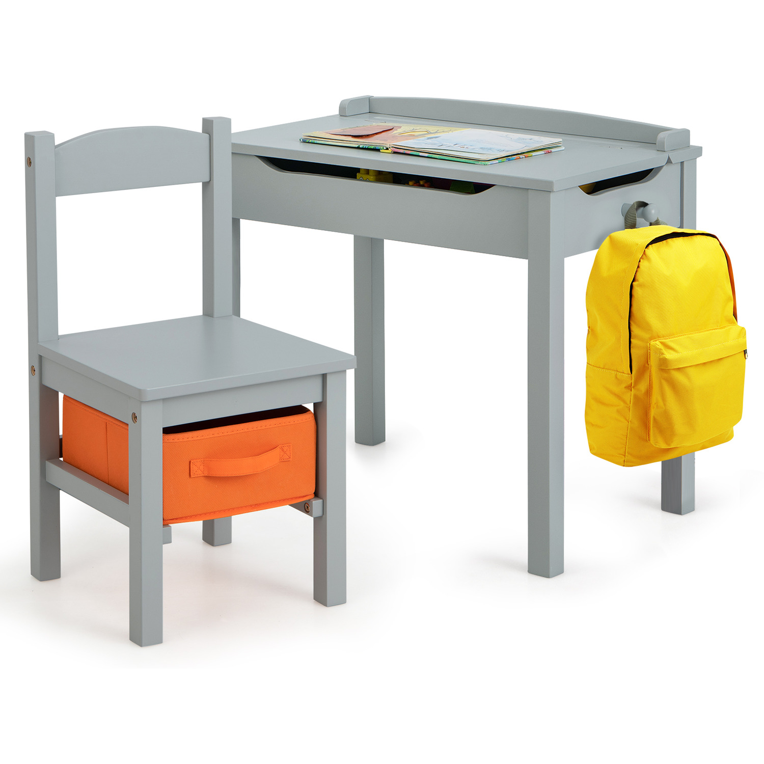 Flip Top Toddler Study Desk with Chair