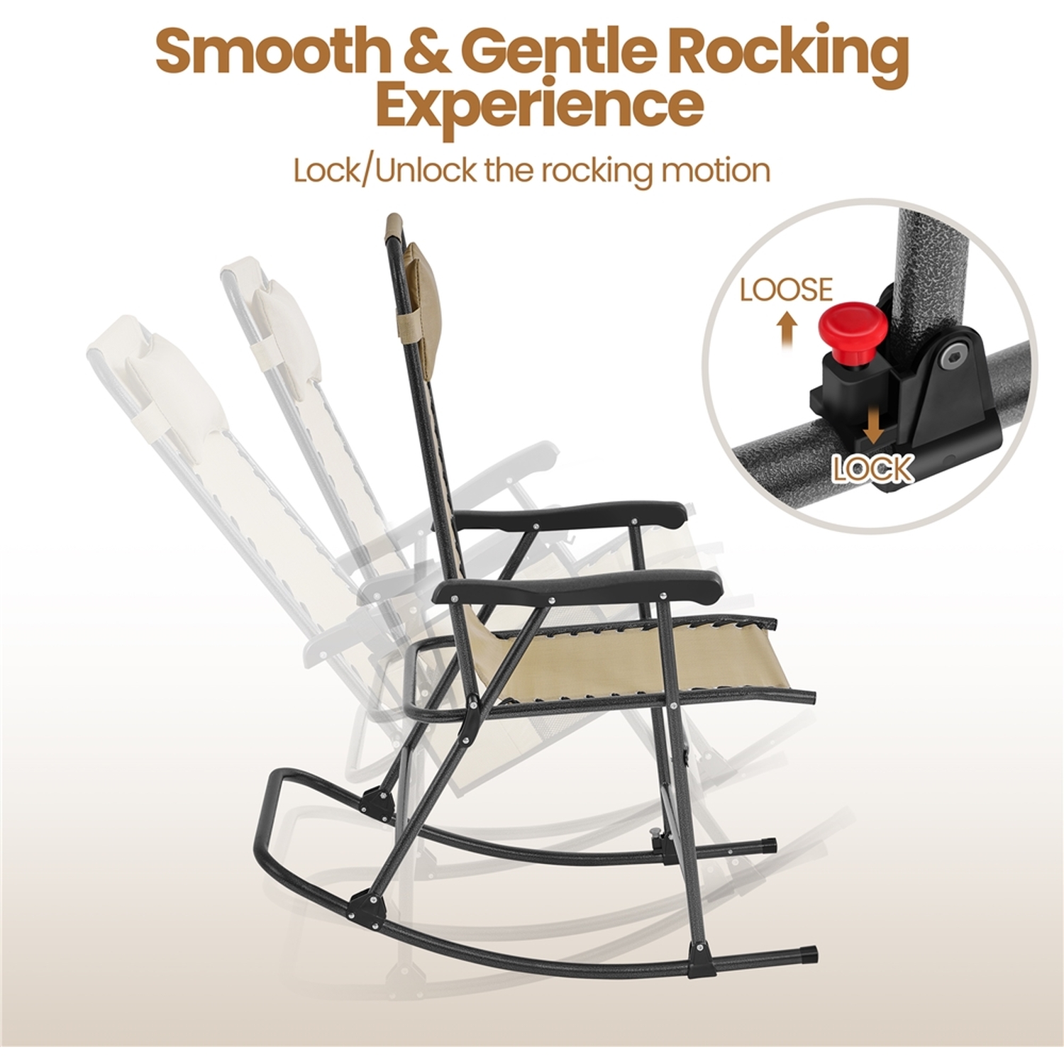 Outdoor Foldable Rocking Chair Camping Chair