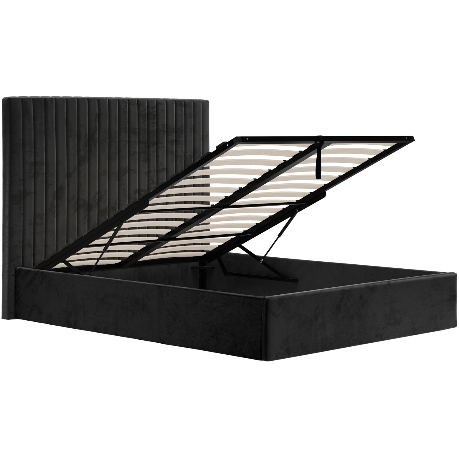 Berlin Tall Ottoman Bed - Black Superking