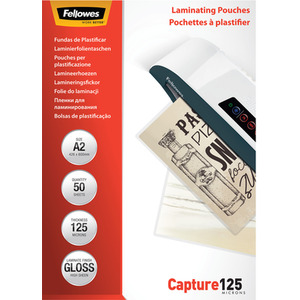 Fellowes 125 Micron A2 Laminating Pouches
