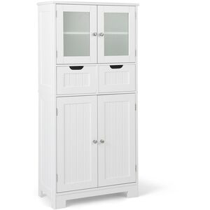 Floor Storage Cabinet with 2 Glass Doors