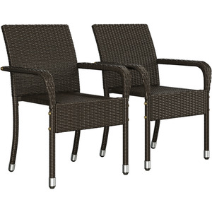 Set of 2 Outdoor Rattan Dinning Chair Set