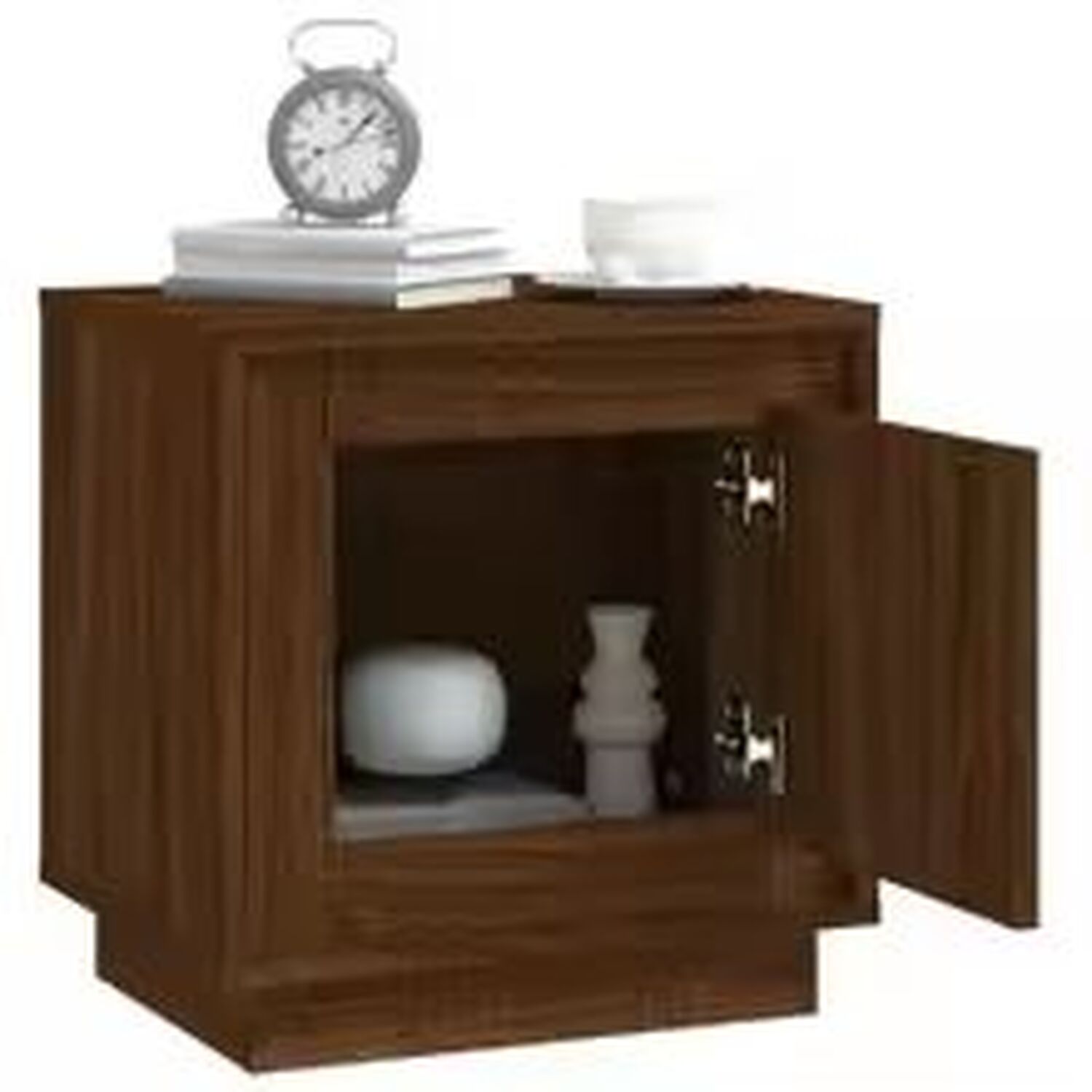 Oak Effect Bedside Cabinet - Brown 45cm