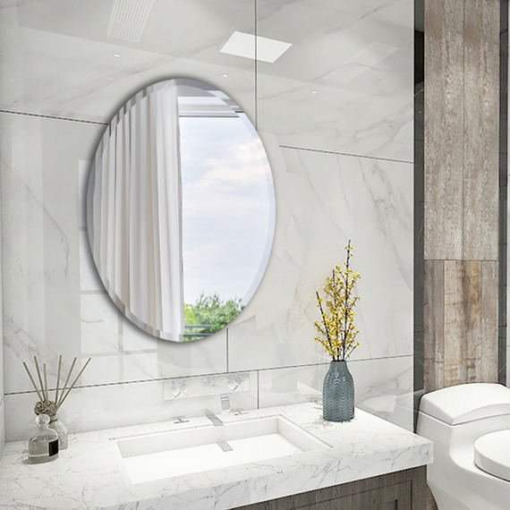 Bathroom Frameless Oval Wall Mounted Mirror