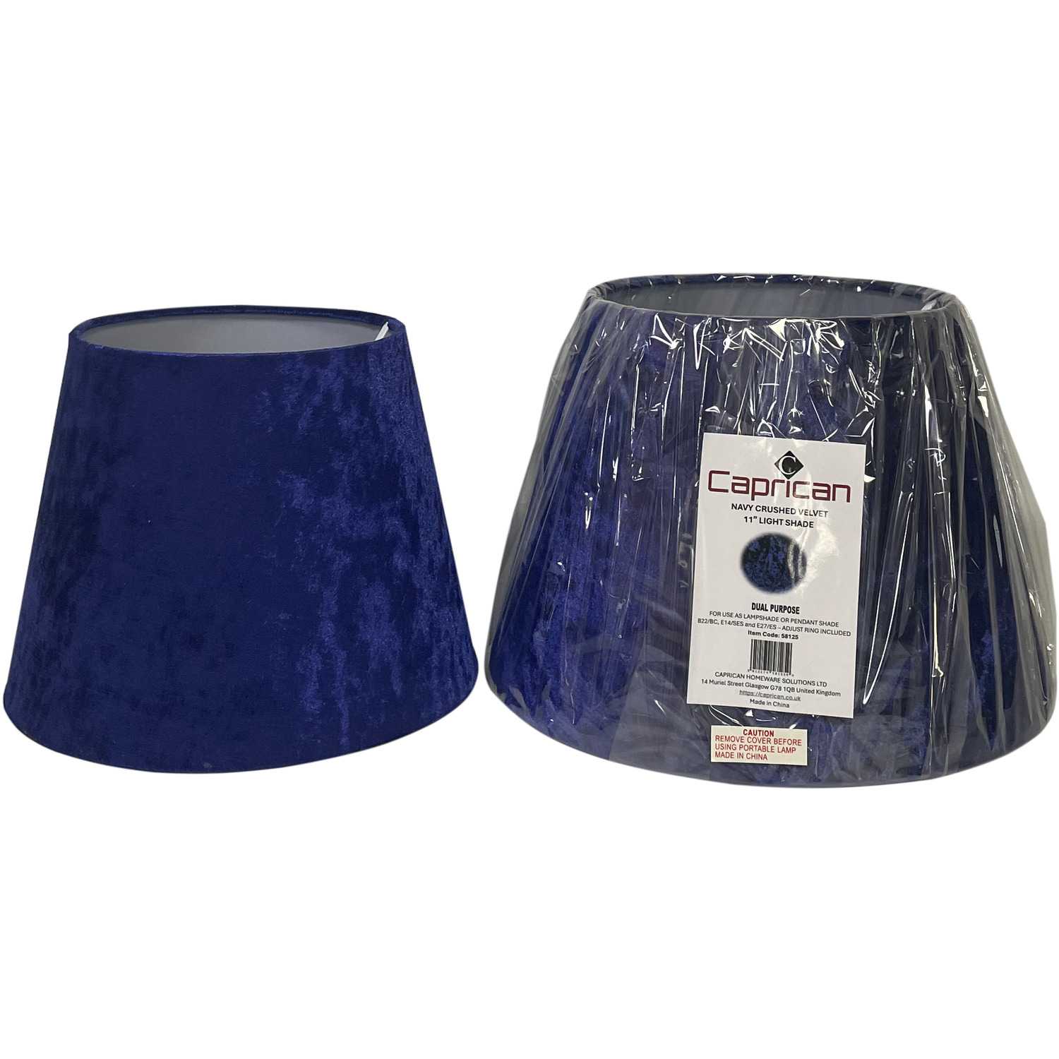 Modern Tapered Velvet Lampshade 9 Inch Or 11 Inch Navy Beige Black Silver Grey - Black