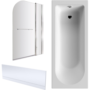 Round Bath, Panel and Screen with Fixed Panel and Rail 1700 x 700mm