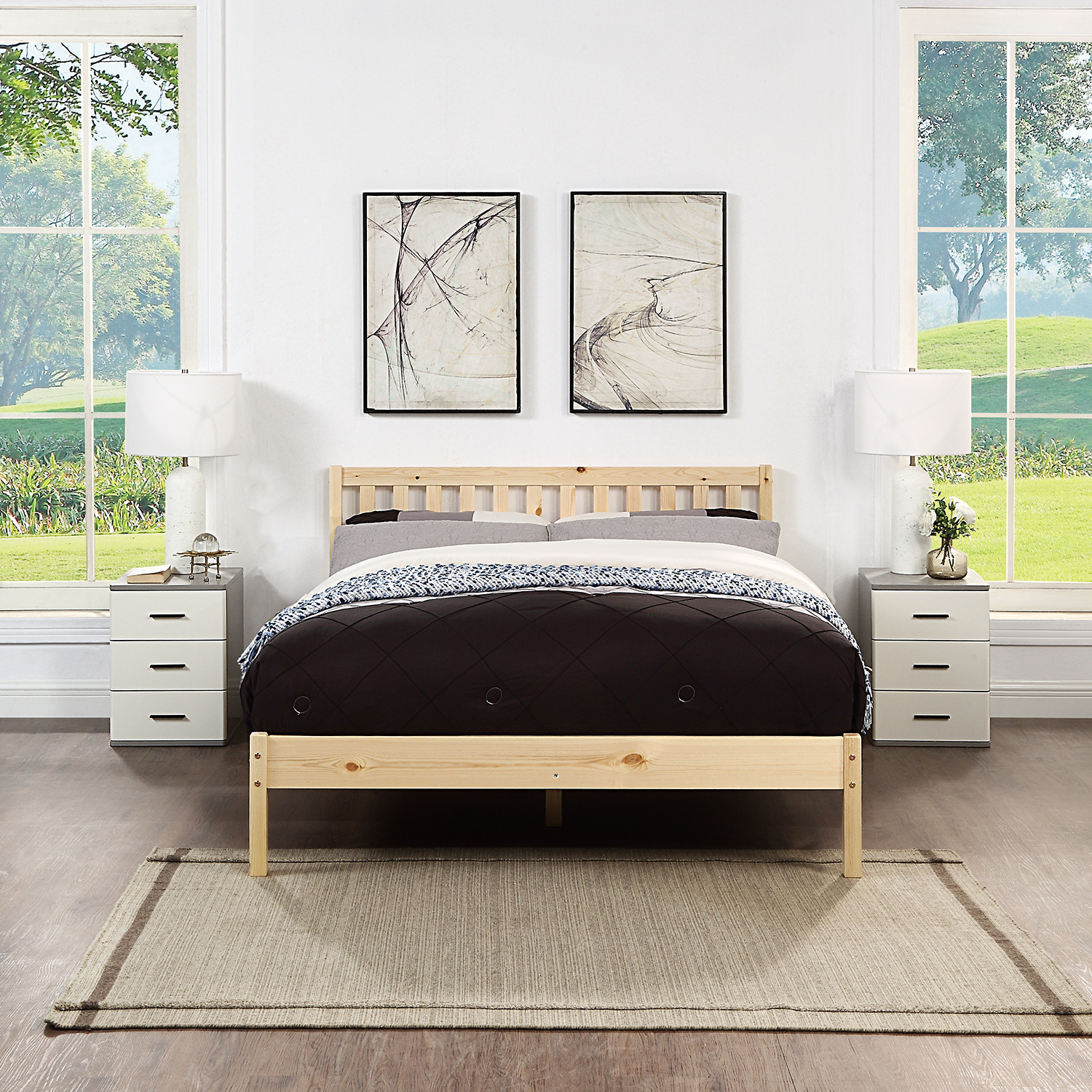 Wooden Bed Frame Pine Bed - Pine Yes