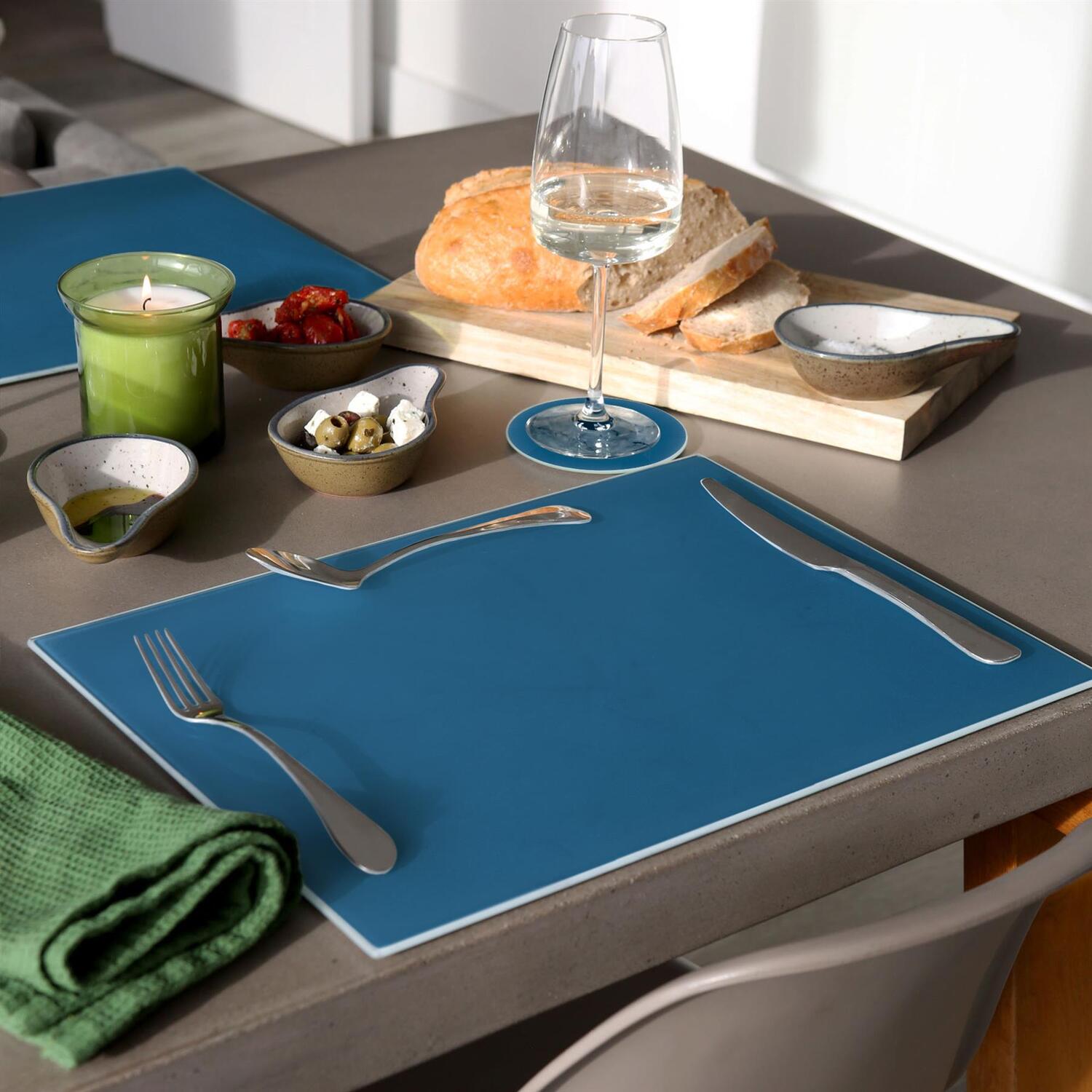 Image of 12pc Glass Placemats with Round Coasters&hellip;