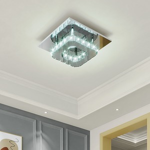Compact Crystal LED Ceiling Light for Hallways and Corridors