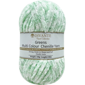 Greens Multi Chenille Yarn