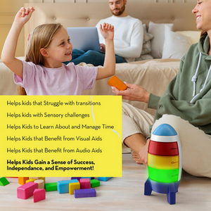 Rocket Timer Kids Visual Alarm with Colour Lights