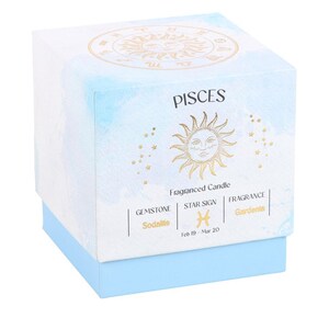 Pisces Gardenia Gemstone Zodiac Candle