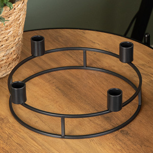 Black Metal Taper Candle Ring Holder