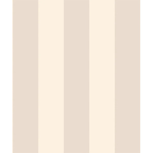 Classic Wide Stripe Wallpaper in Cream and Truffle