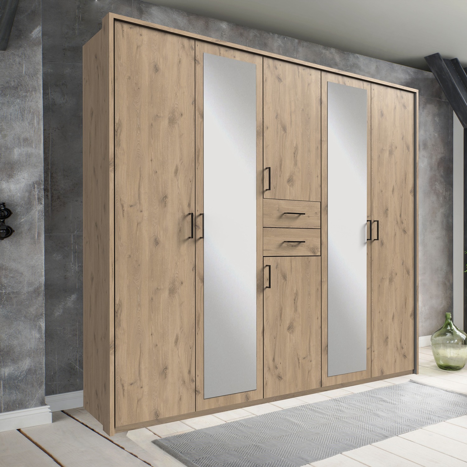 Dillingen Wardrobe - Oak 225cm