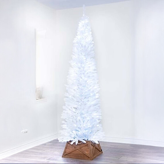 The Pre-lit White Italian Pencilimo Tree with Hinged Branches