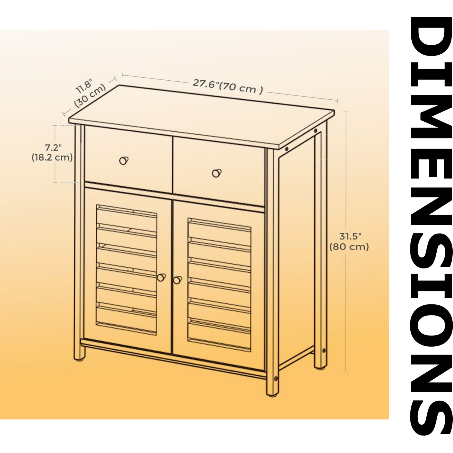 Industrial Multi-purpose Sideboard With Drawer - Rustic Brown