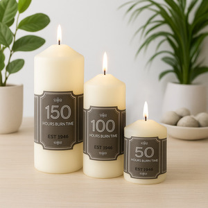 Vanilla Scented Pillar Candles