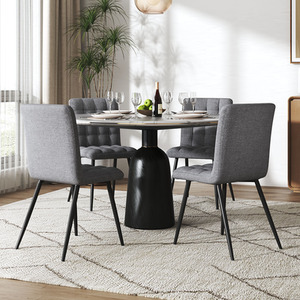 Set of 4 Tufted Armless Dining Chairs