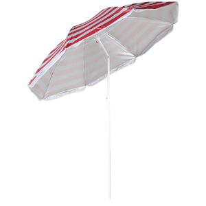 Beach Parasol Umbrella Tilting Height Adjustable Red