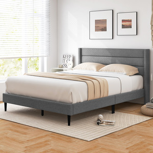 Linen Upholstered Platform Bed