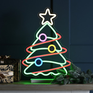 Bauble Christmas Tree Neon Effect