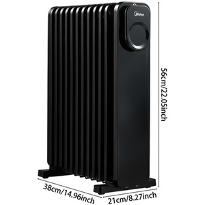 11-Fin 2300W Electric Heater with Remote Control and LED Screen