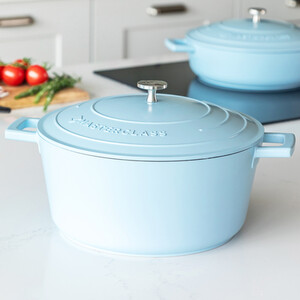 MasterClass Sky Blue Cast Aluminium Casserole Dish, 5L