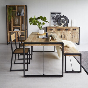 Upcycled Industrial Vintage Mintis Dining Table Set