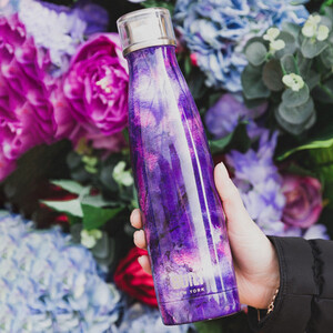 Built 500ml Double Walled Stainless Steel Water Bottle Purple Marble