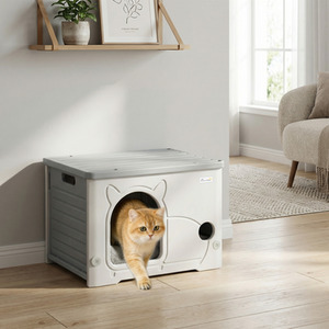 PawHut Cat House Stackable for Indoor Outdoor Use