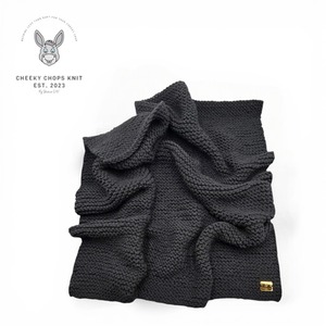 Large Plain Black Baby Blanket