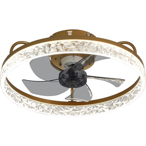 Modern Round Crystal Ceiling Fan with Light